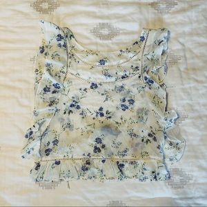 Floral Tie Back Shirt (Size S)